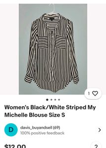 My Michelle button down Black &amp; White Shirt