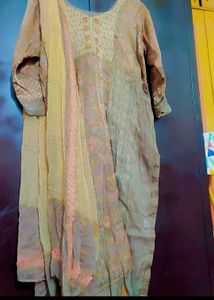 Khaki Color Suit Salwar & Dupatta For 44 Bust