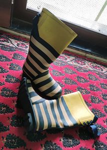 Striped Gum Boots.