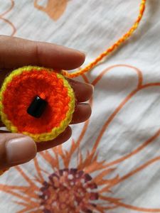 Handmade Crochet Pin - Bright &amp; Unique