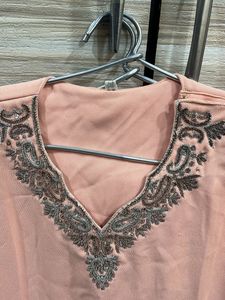 Peach Kurti With Salwar Set