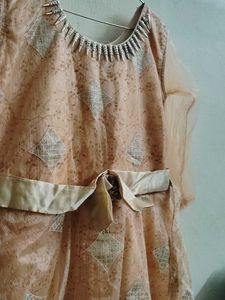Elegant Peach Ethnic Gown