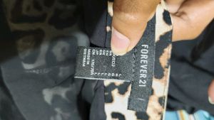 Forever 21 Leopard Print Ruffle Wrap Around Skirt