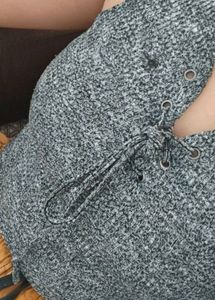 Lace-Up Ribbed Tank Top