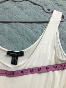 Stretchy White Sleeveless Bodysuit  Bust 32-36