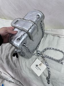 Silver Chain Detail Shoulder Bag