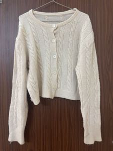 Cream Cable Knit Cardigan