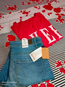 New Pantaloons Jeans+ Tshirt Combo