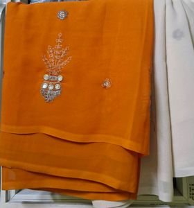 Excellent Mirror Work Saree