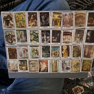32 Vintage AJMAN painting stamps.