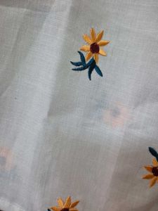 Floral Embroidered White Top