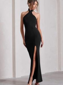 Backless Split Thigh Maxi Dress