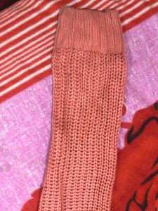 Peach Knit Pullover Sweater