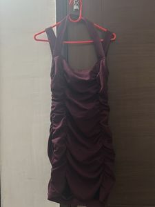 Burgundy Bodycon Mini Dress
