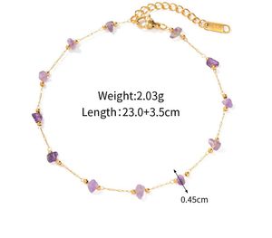Purple Stone Beaded Anklet