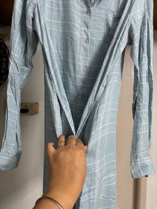 “Max” Baby Blue Shirt Dress