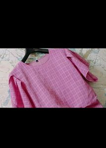 Pink Checkered Top
