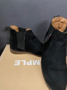 BLACK VELVET CHELSEA BOOTS (MEN)