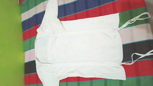 White Ribbed Knit Top