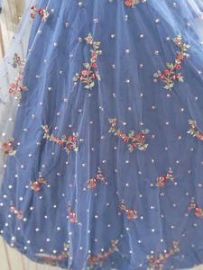 Elegant Embroidered Grey Gown