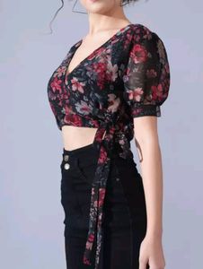 Beautiful Floral Print Crop Top