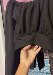 Black Tie Back Crop Top