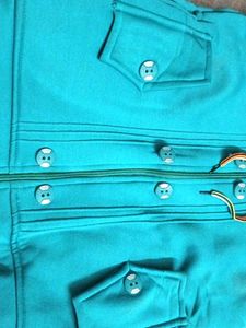 Stylish Teal Fur Hooded Jacket