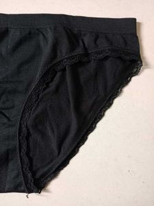 Women Black Lace M Size Brief Panty