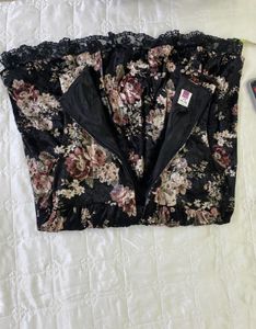 Floral  with Fur velvet dress 10-12yr