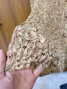 Golden Shimmery Sheer Shirt
