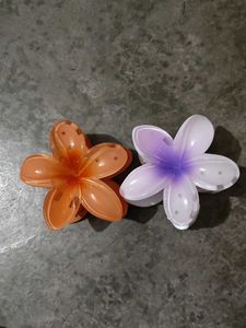 Flower Floral Petals Hair Claw Clutcher(Pack Of 2)