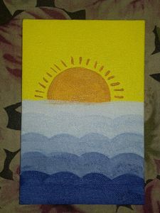 Asthetic sunset canvas painting