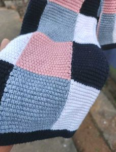 Zara Checkered Knit Sweater