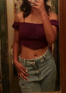 Burgundy Crop Top