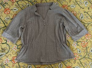 Elegant Brown Button-Down Top