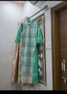 Embroidered Green Kurta