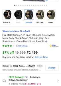 Firebolt New Smart Watch Seal Pack.