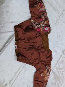 Elegant Brown Blouse With Kardana Work