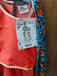 Coral Top &amp; Pants with Floral Cardigan