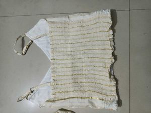 Two Piece Top White ( Overcoat + Camisole)