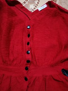 Red Top♥️Long Black Princess Ribbon