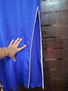 Satin Kurta With Pearl Lace
