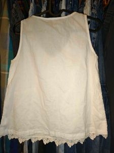 White Eyelet Tank Top Size Small - Medium