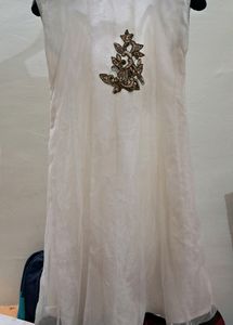 White Net Design  Kurti