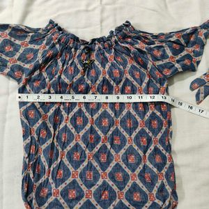 Patterned Blue Top