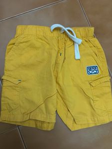 Boys Yellow Cotton Shorts