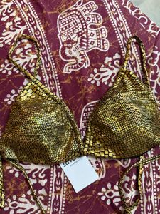Gold Snakeskin Bikini Set