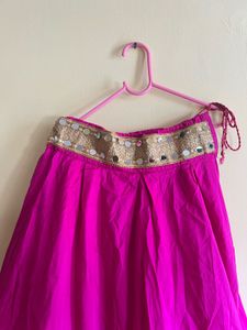 Pink Mirror Work Blouse