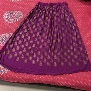 Purple Paisley Print Skirt