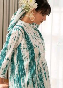 Dyed Mandarin Kurta With Trouser